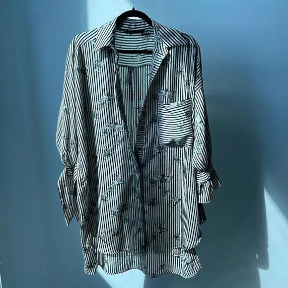 Striped oversized button down - Picture 1 of 3